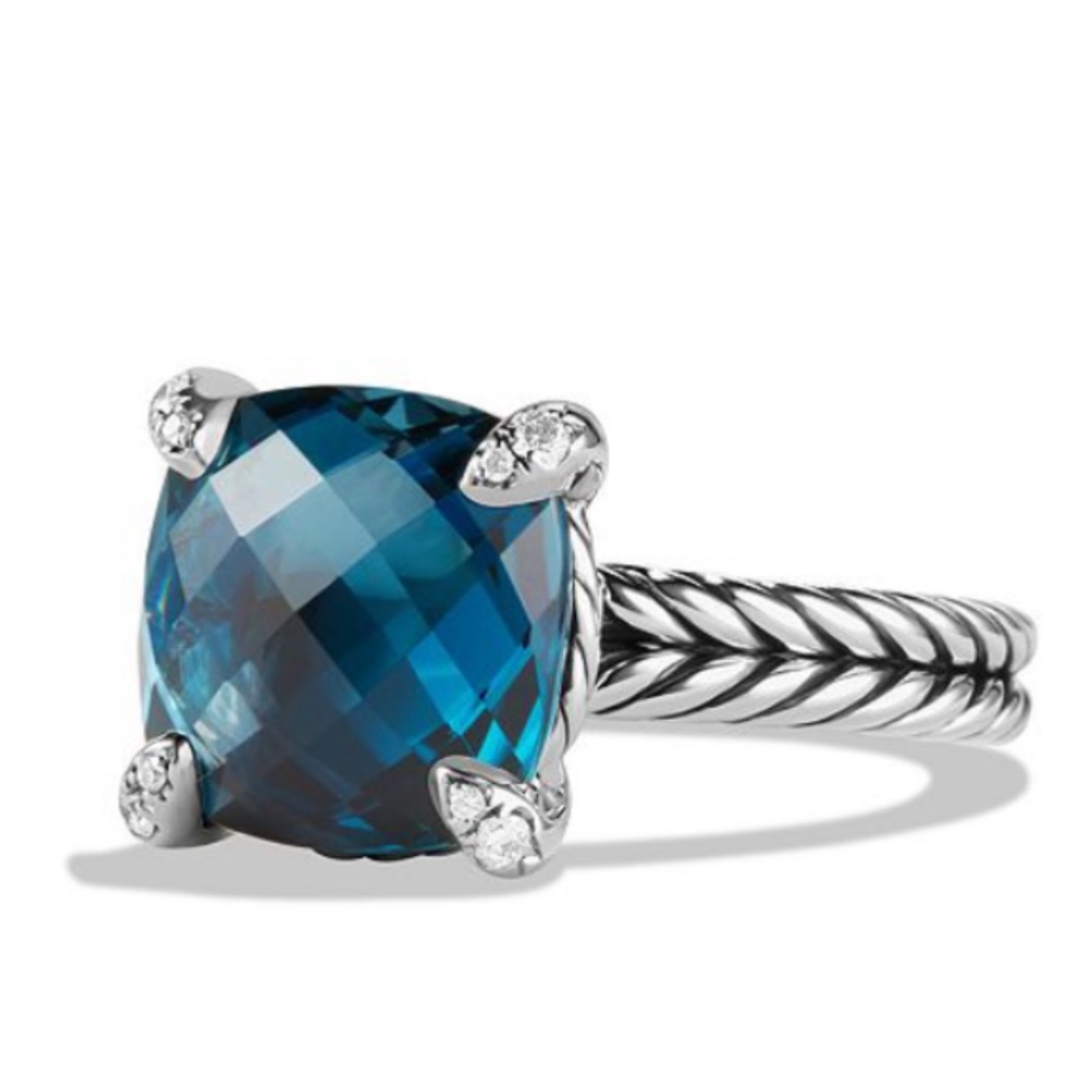 David Yurman Chatelaine Ring Hampton Blue Topaz